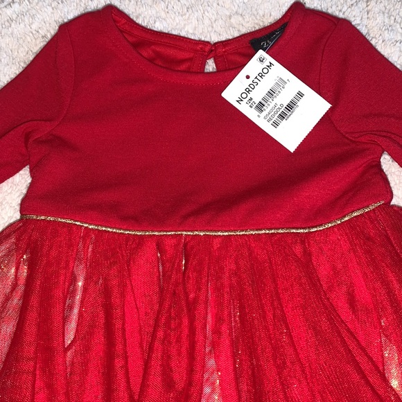 NWT Zunie Red & Gold Reindeer Dress 12M Holiday Christmas - Picture 10 of 14